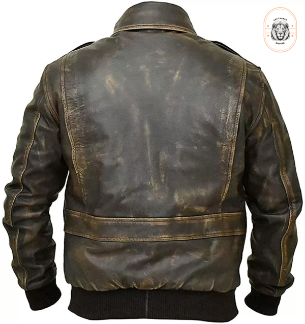 Leatherzy Empire - Distressed Bomber Leather Jacket - Image 2